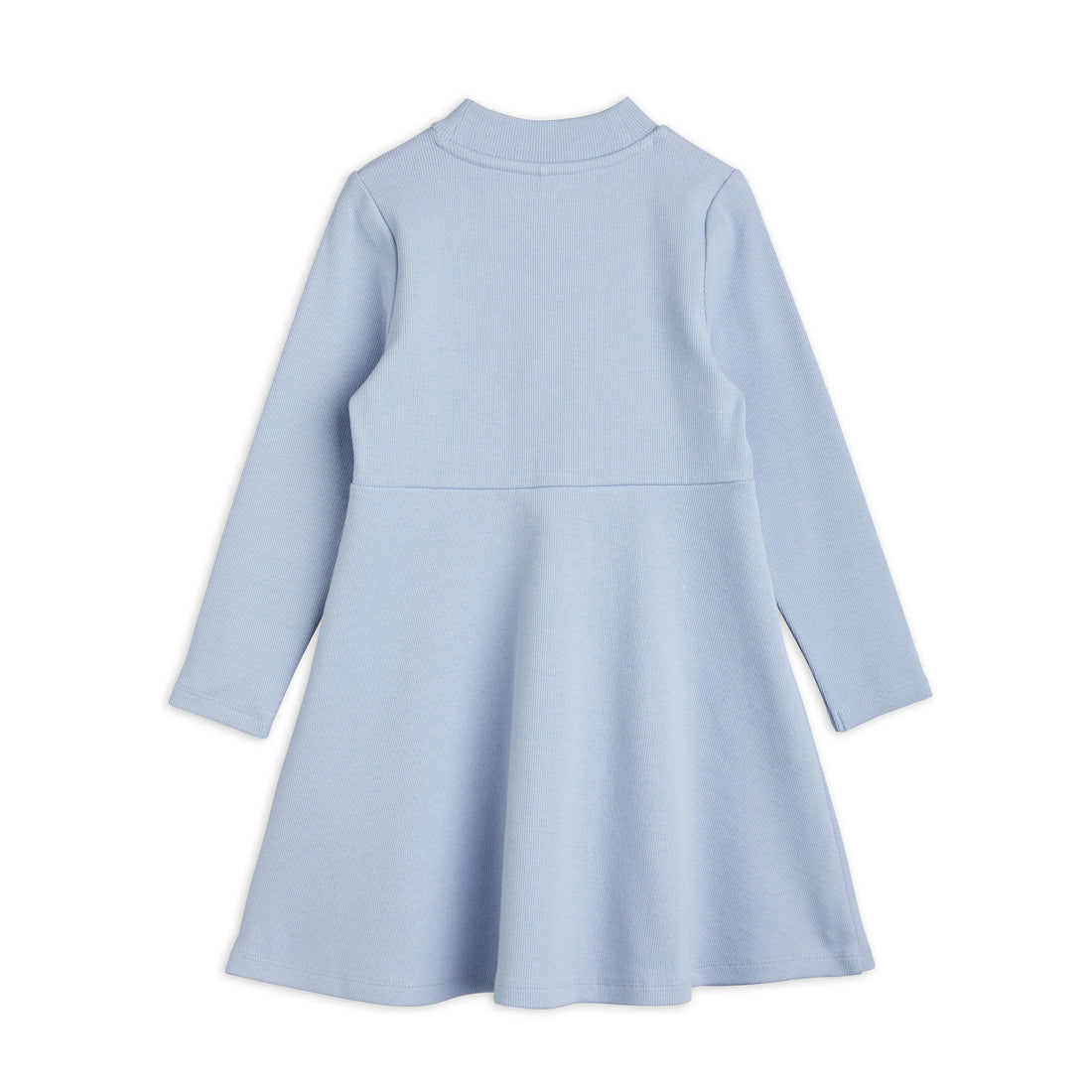 Mini Rodini Blue Solid Rib Ls Dress