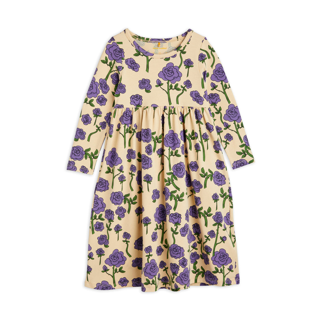 Mini Rodini Purple Roses Aop Ls Dress