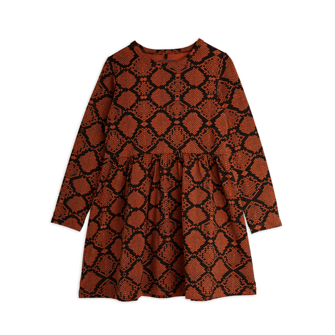 Mini Rodini Brown Snakeskin Ls Dress