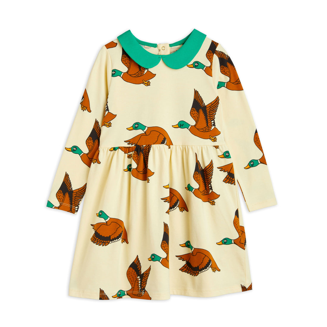 Mini Rodini Yellow Ducks Aop Ls Dress