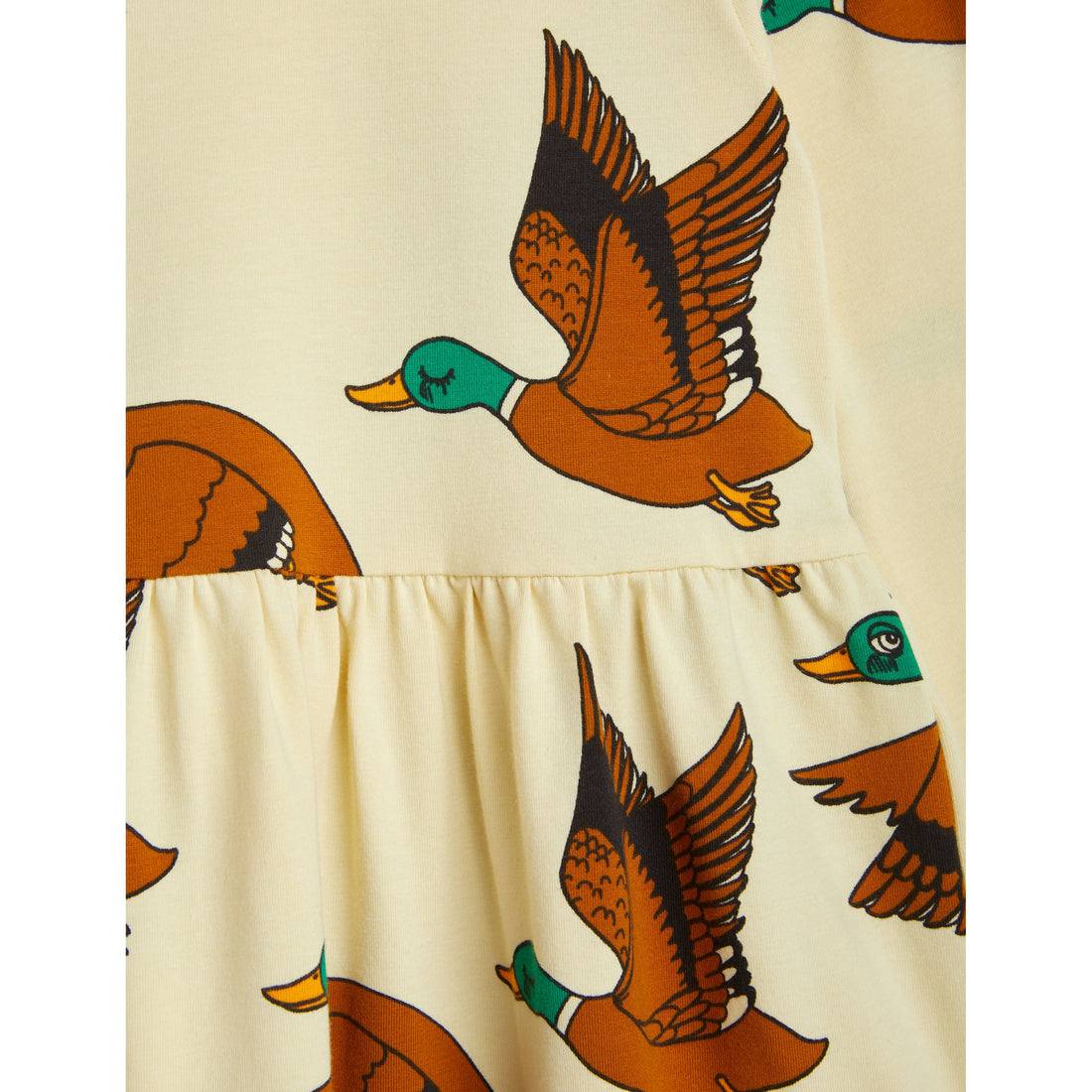 Mini Rodini Yellow Ducks Aop Ls Dress