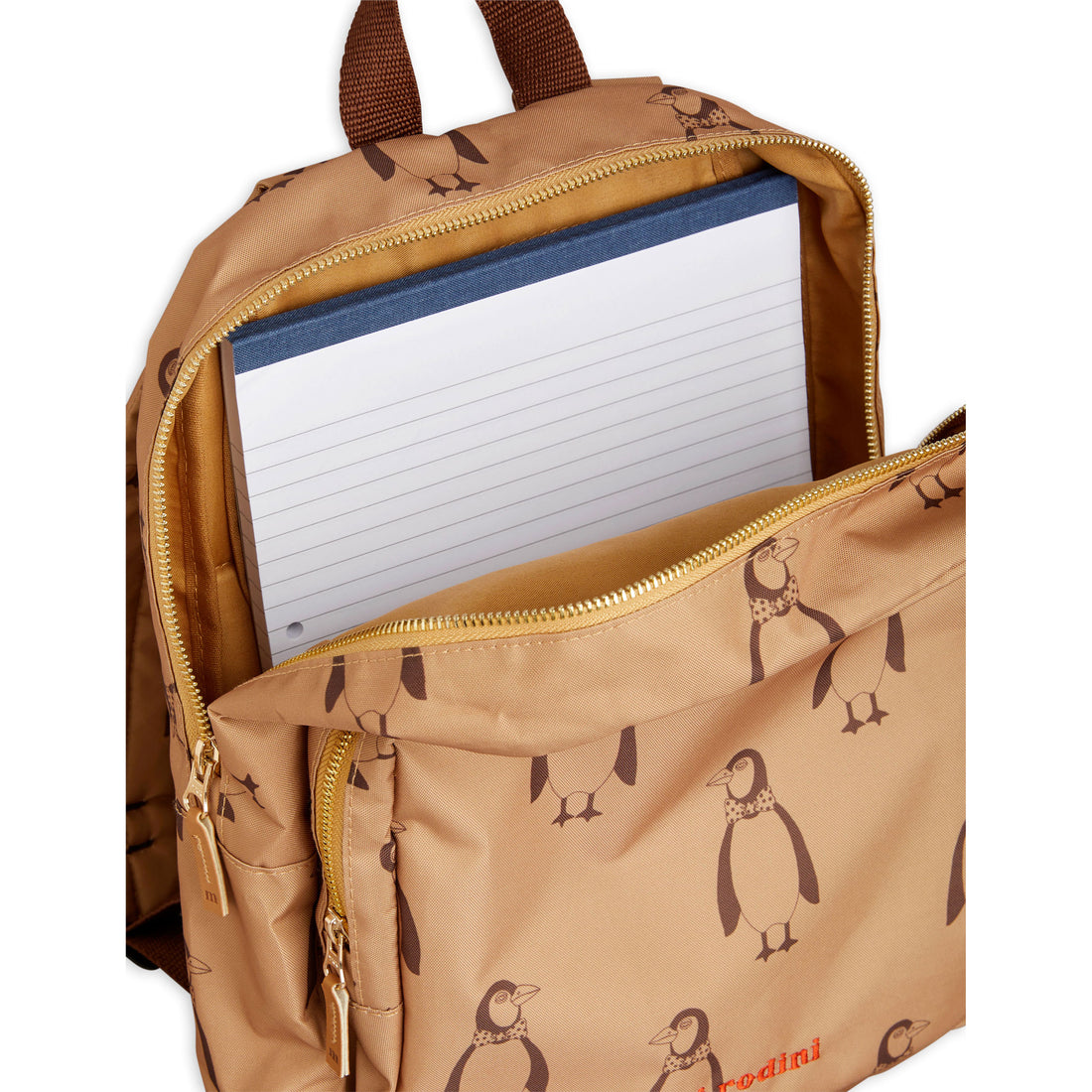 Mini Rodini Beige Penguin Backpack