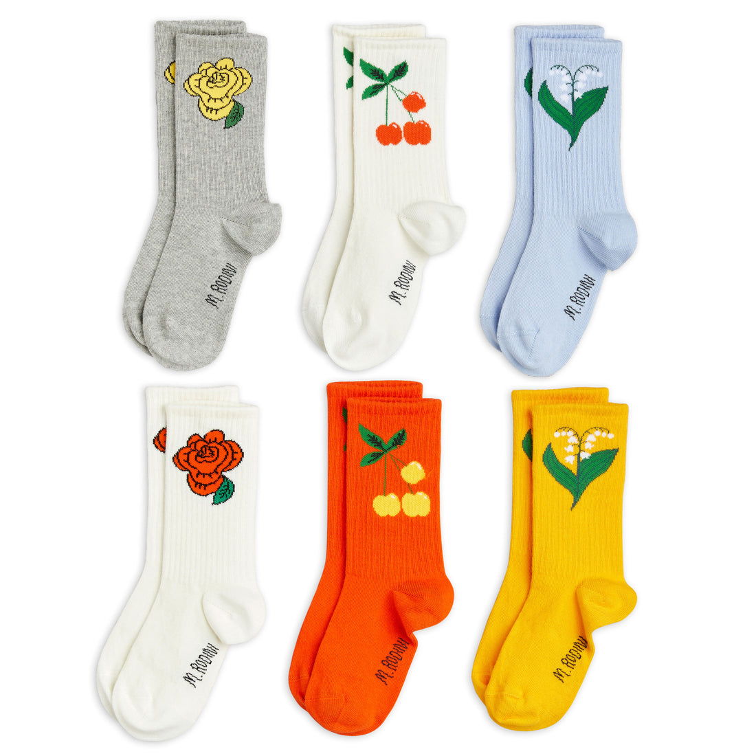 Mini Rodini Multi Cherry 6-Pack Socks