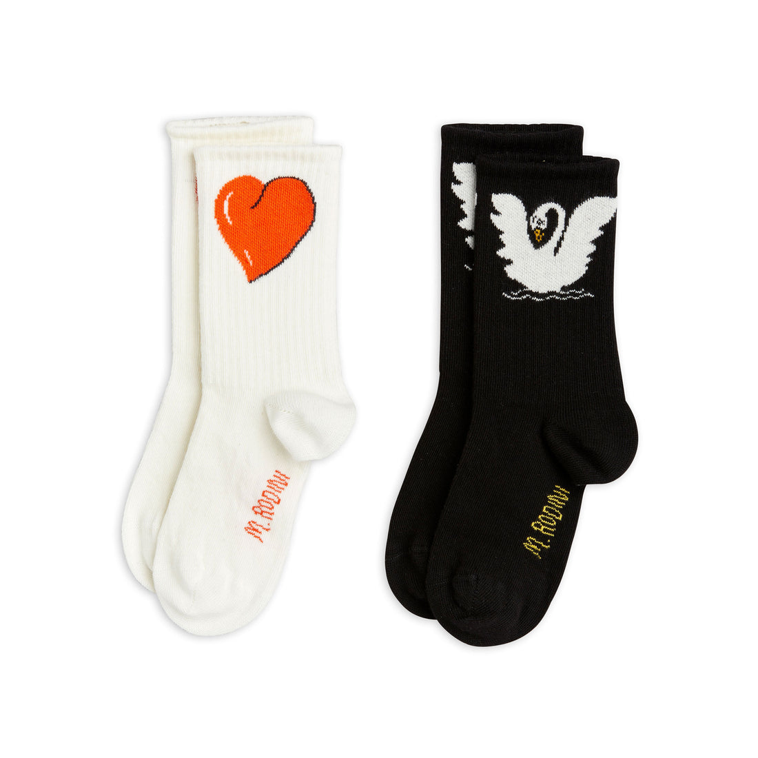 Mini Rodini Multi Swan 2-Pack Socks