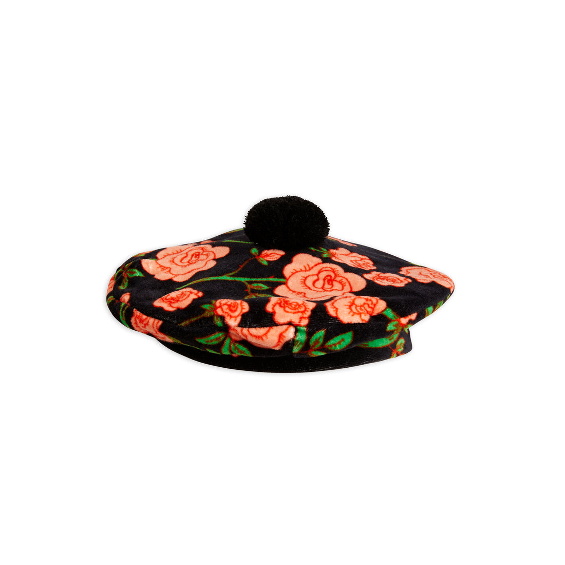 Mini Rodini Black Roses Pompom Beret Vka