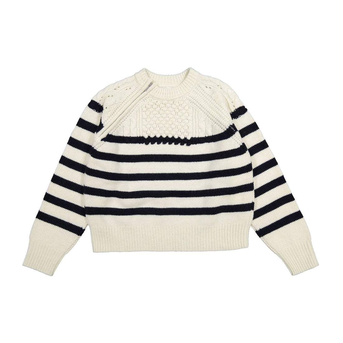 Ba-sh Ecru Striped Palo Sweater