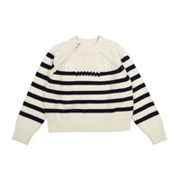 Ba-sh Ecru Striped Palo Sweater