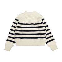 Ba-sh Ecru Striped Palo Sweater
