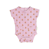 Piupiuchick Lilac Little Flower Terry Bodysuit