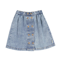 Piupiuchick Washed Blue Denim Midi Skirt