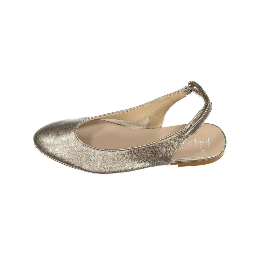 Papanatas Pewter Metallic Slingback Flat