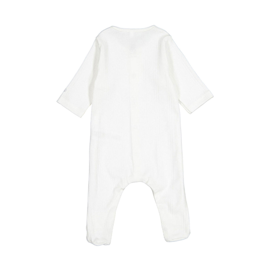 Petit Bateau White Pointelle Front Snap Footie
