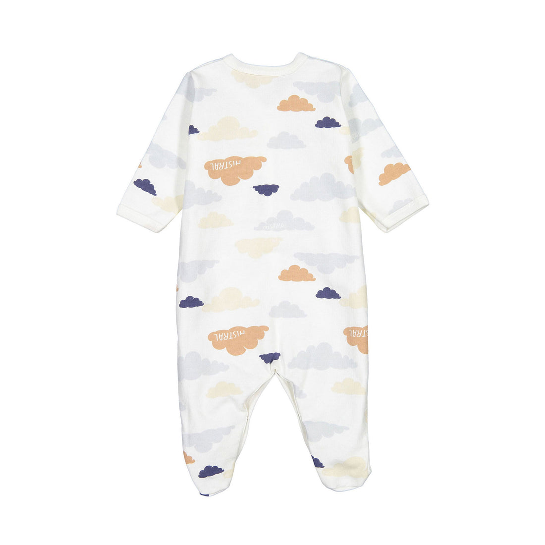 Petit Bateau White Cloud Front Snap Footie