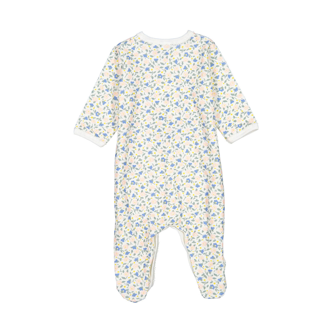 Petit Bateau Front Snap Floral Footie
