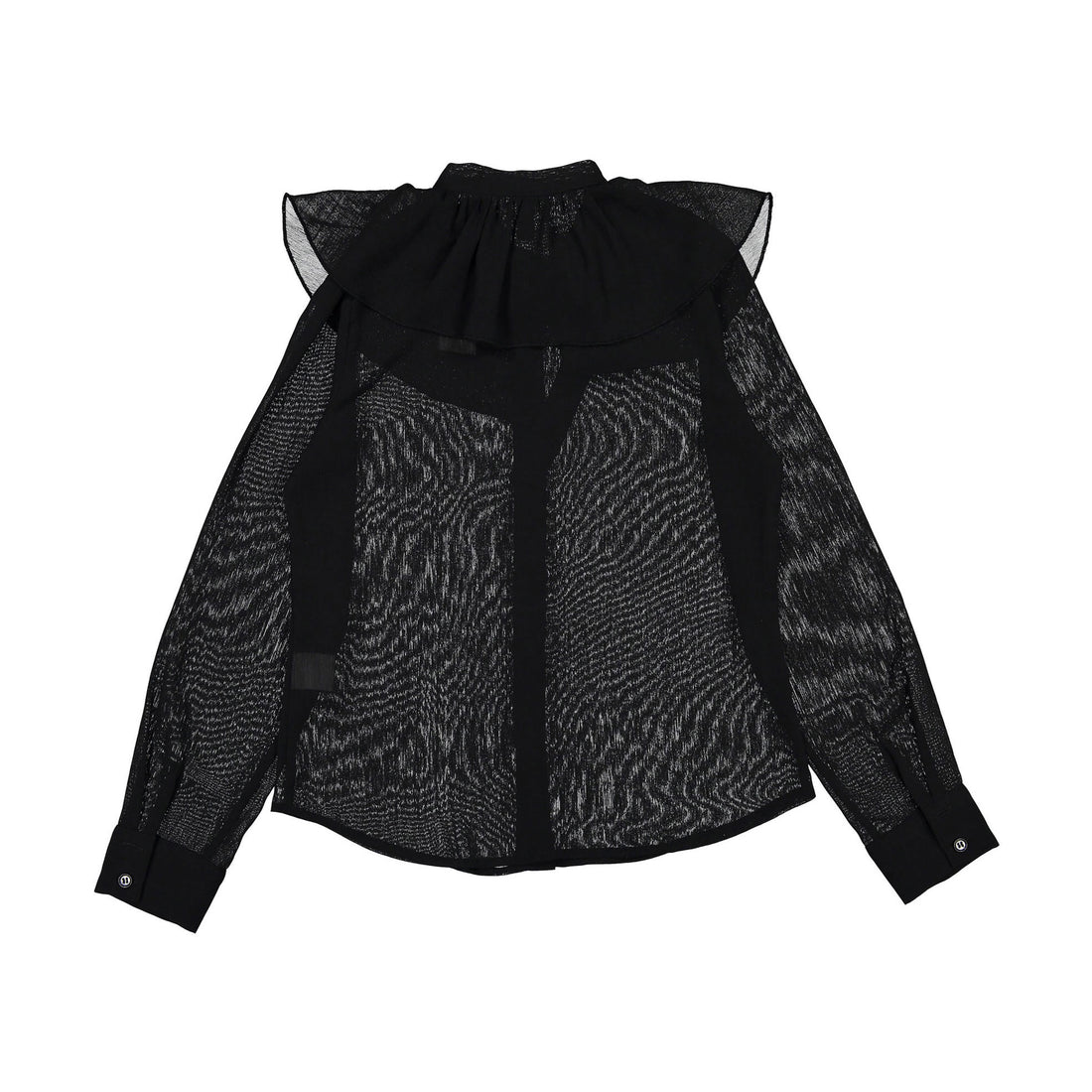 Ava and Lu Black Neck Tie Blouse