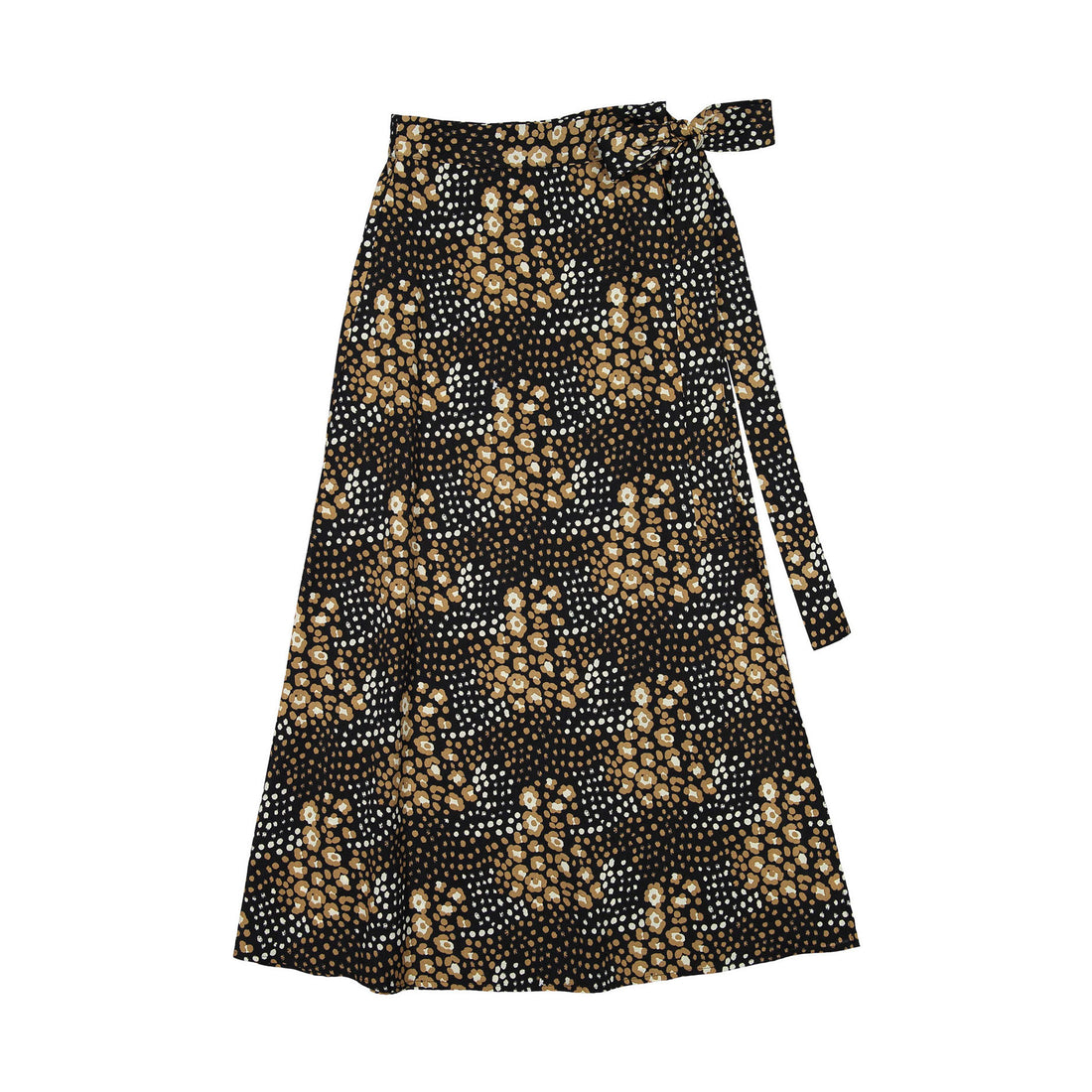 Ava and Lu Black Leopard Maxi Skirt