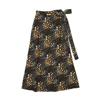 Ava and Lu Black Leopard Maxi Skirt