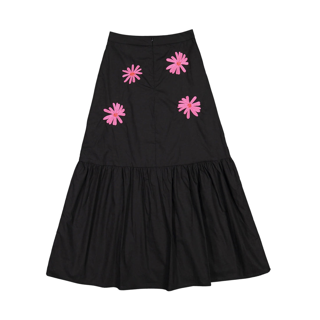 Ava and Lu Black Flower Embroidered Skirt