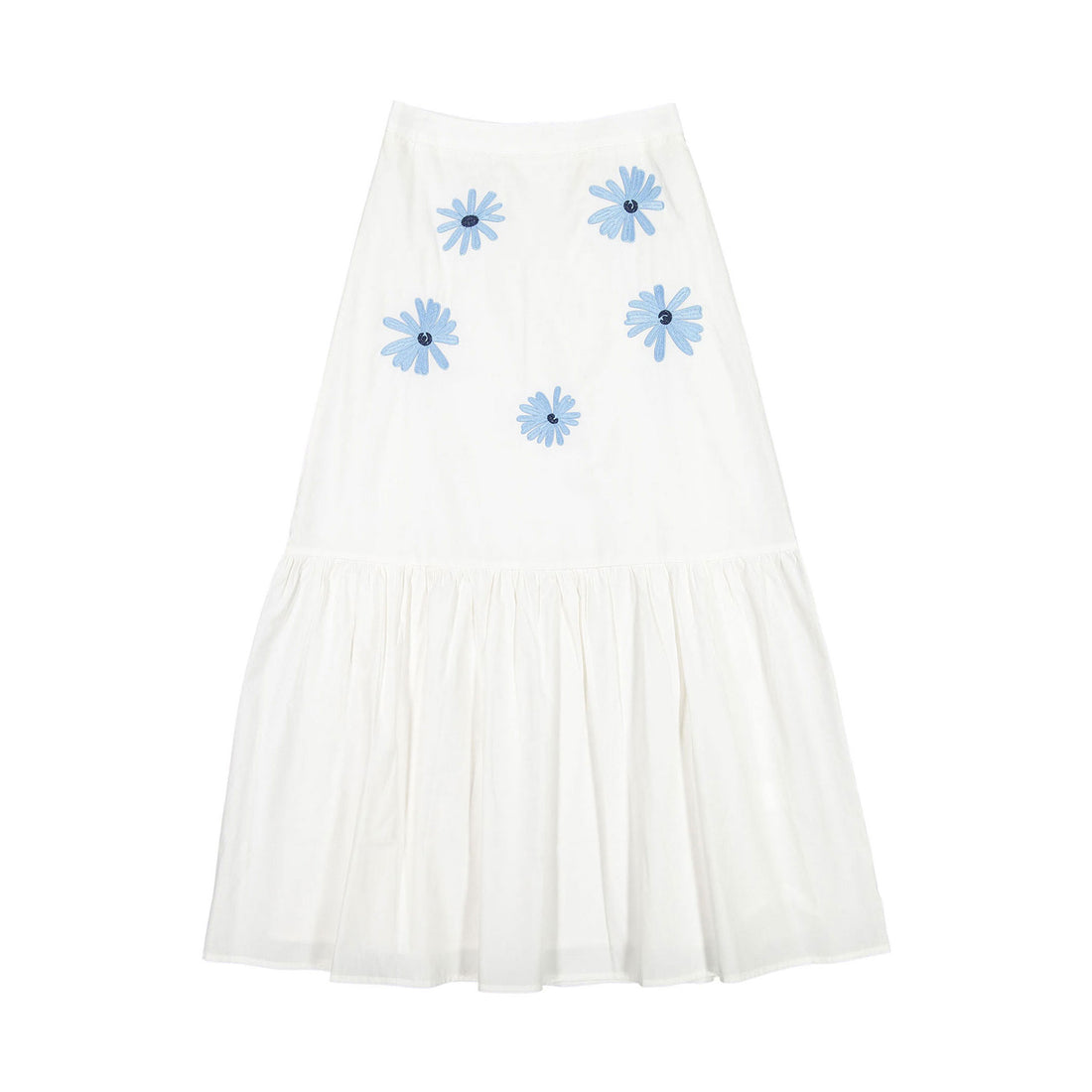 Ava and Lu White Flower Embroidered Skirt