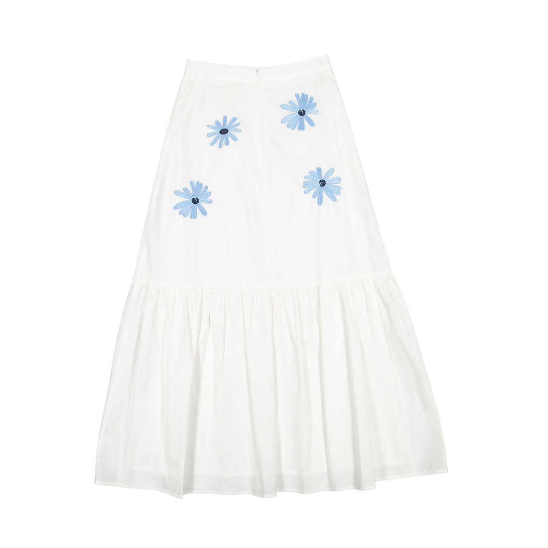 Ava and Lu White Flower Embroidered Skirt