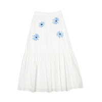 Ava and Lu White Flower Embroidered Skirt