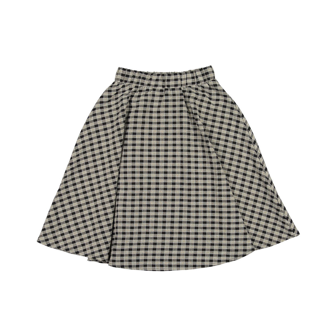 Ava and Lu Beige/Black Check Flair Skirt