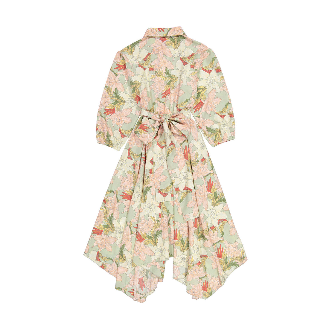 Ava and Lu Mint Floral Hankerchief Dress