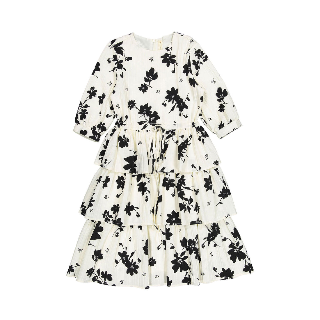 Ava and Lu Black/White Floral Print Dress
