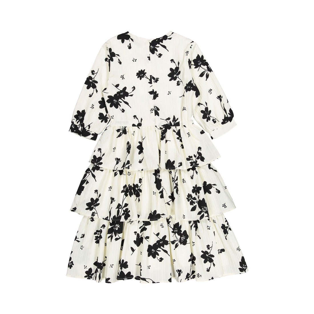 Ava and Lu Black/White Floral Print Dress