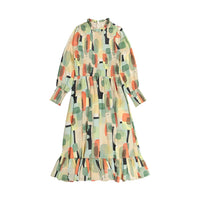 A4 Geo Print Smocked Dress