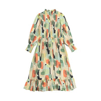 A4 Geo Print Smocked Dress