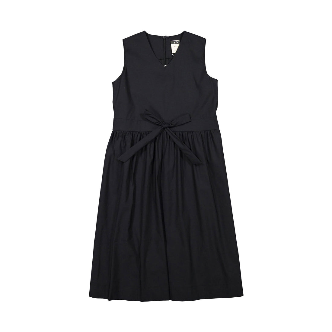 A4 Black Tafetta Waisted Dress