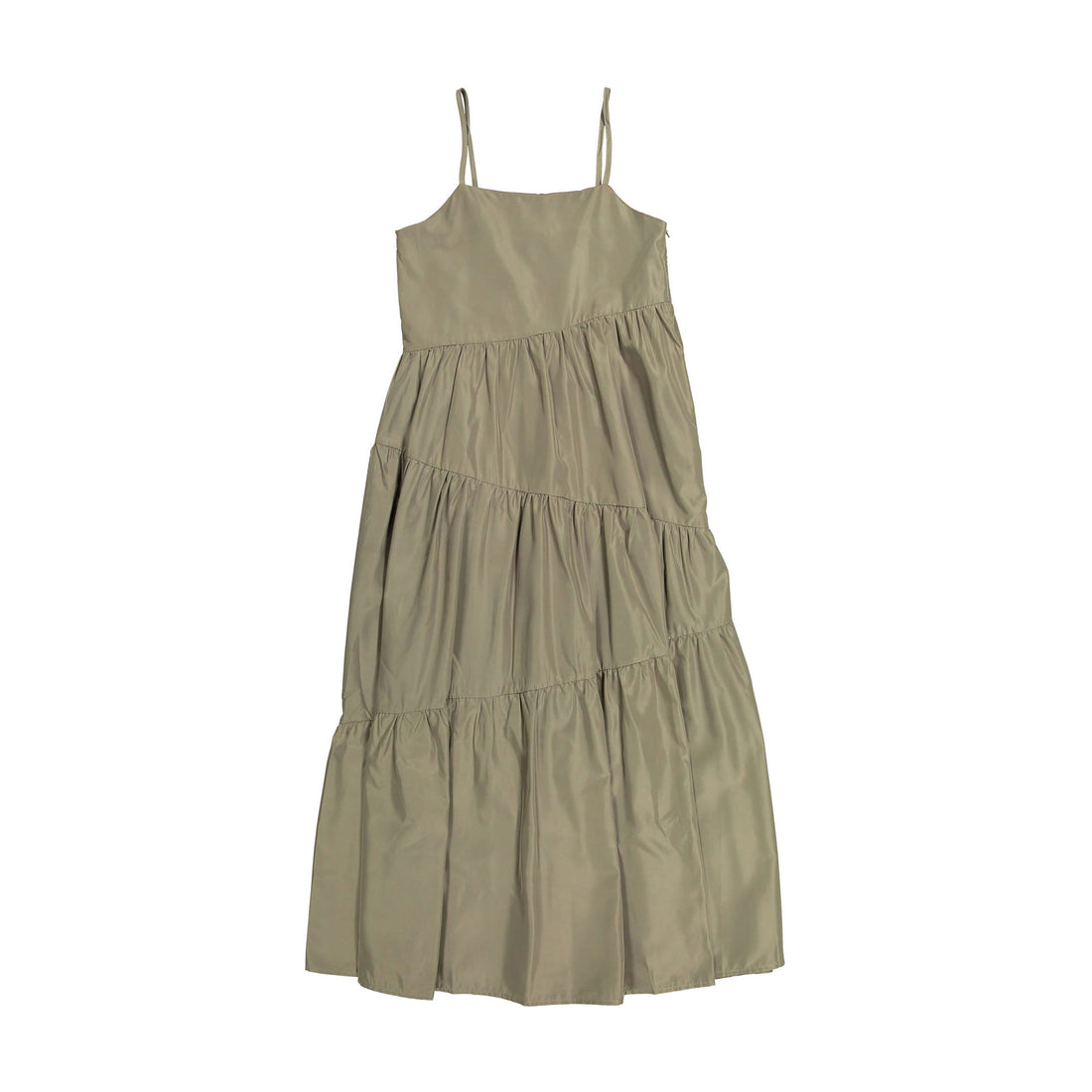 A4 Khaki Maxi Tiered Dress