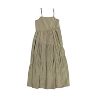 A4 Khaki Maxi Tiered Dress