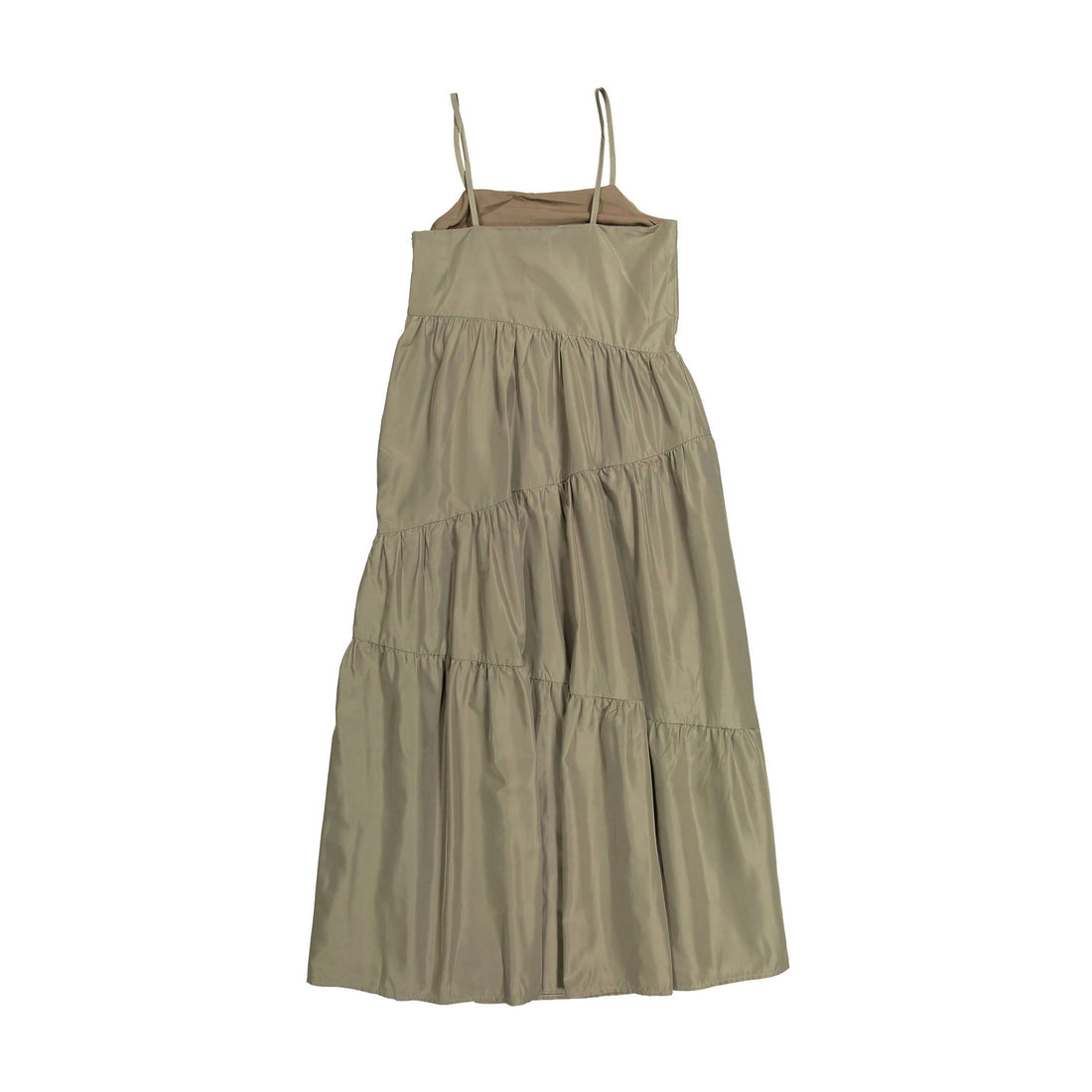 A4 Khaki Maxi Tiered Dress