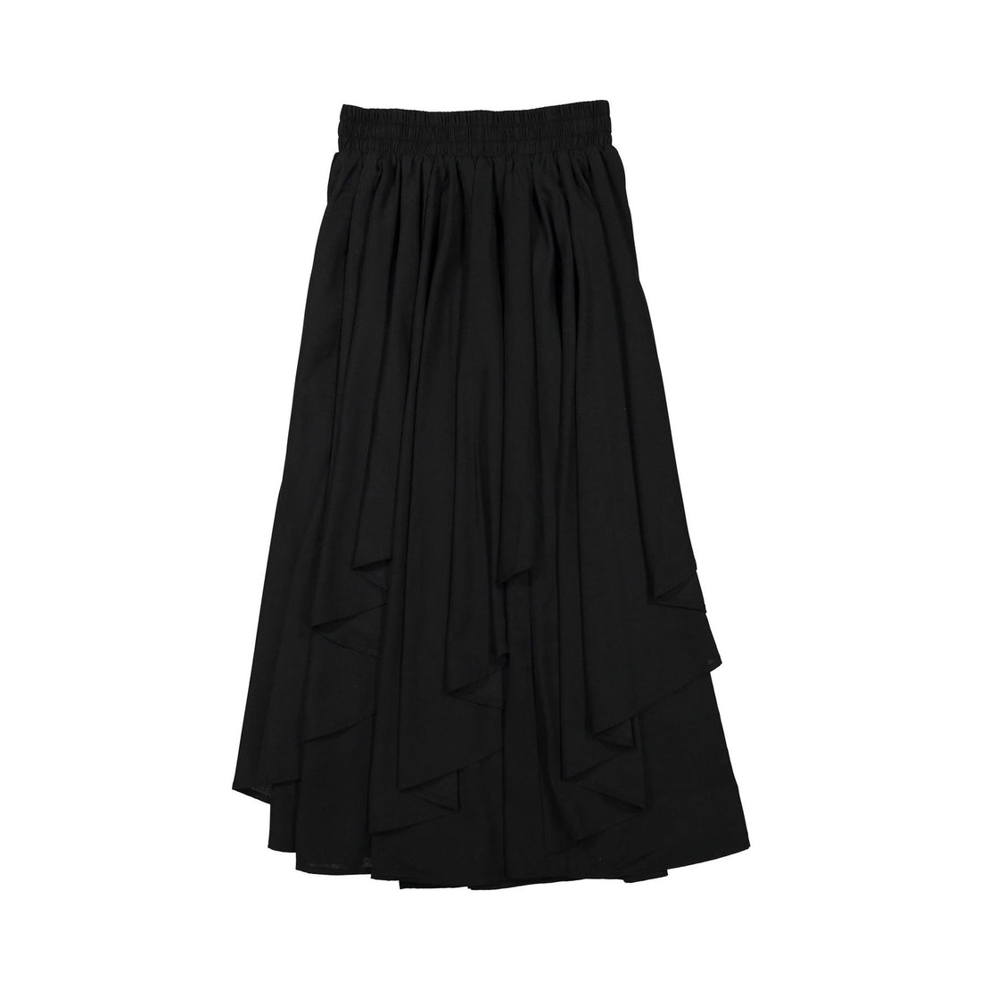 A4 Black Asymetric Layered Skirt