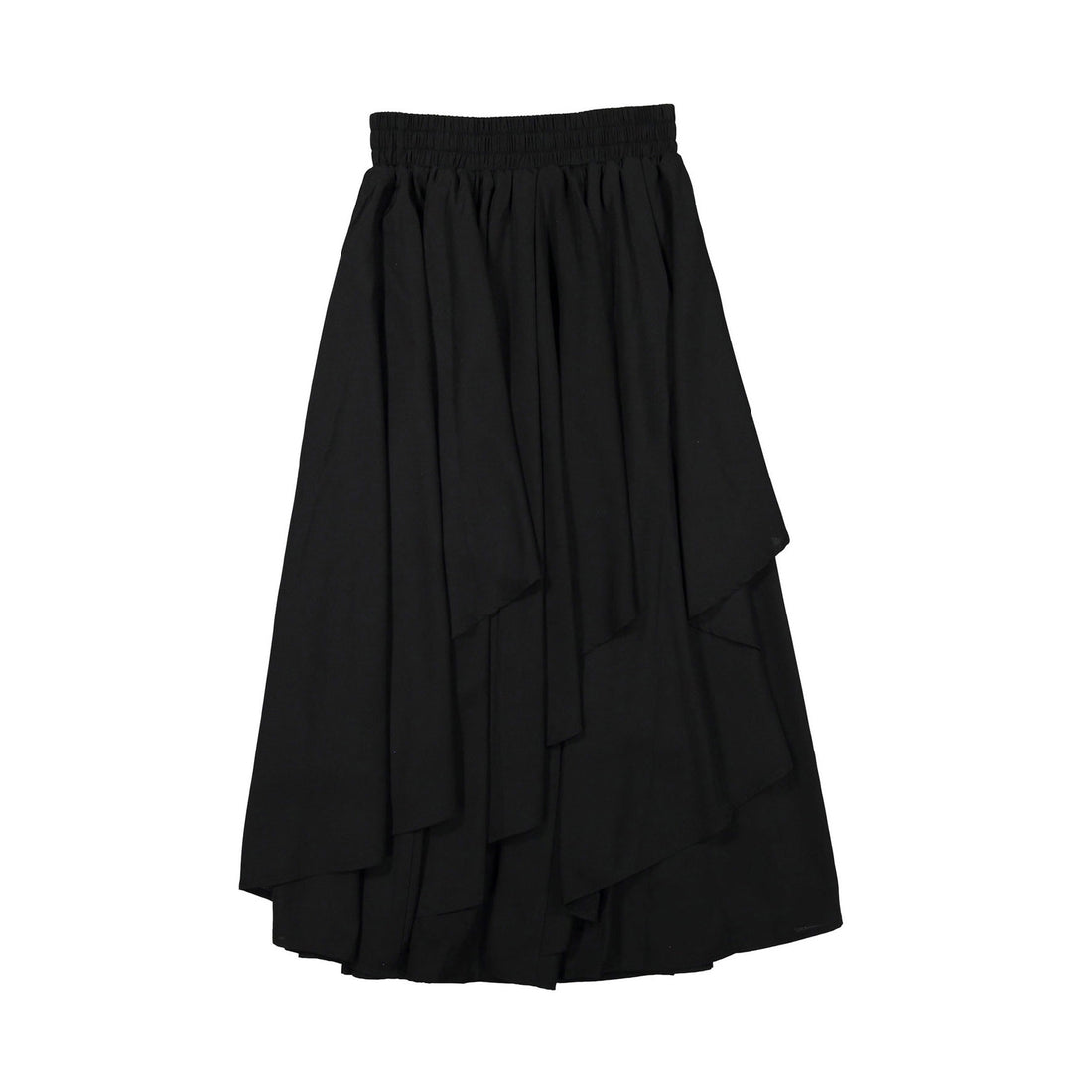 A4 Black Asymetric Layered Skirt