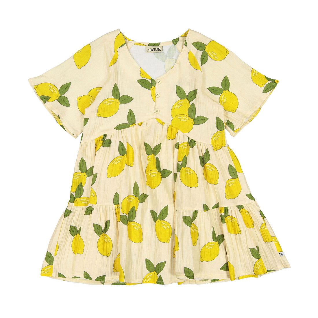 Carlijnq Lemon - Dress With 3 Buttons