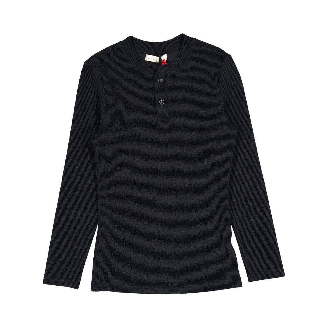 zero + us Black Ribbed Tech Tee