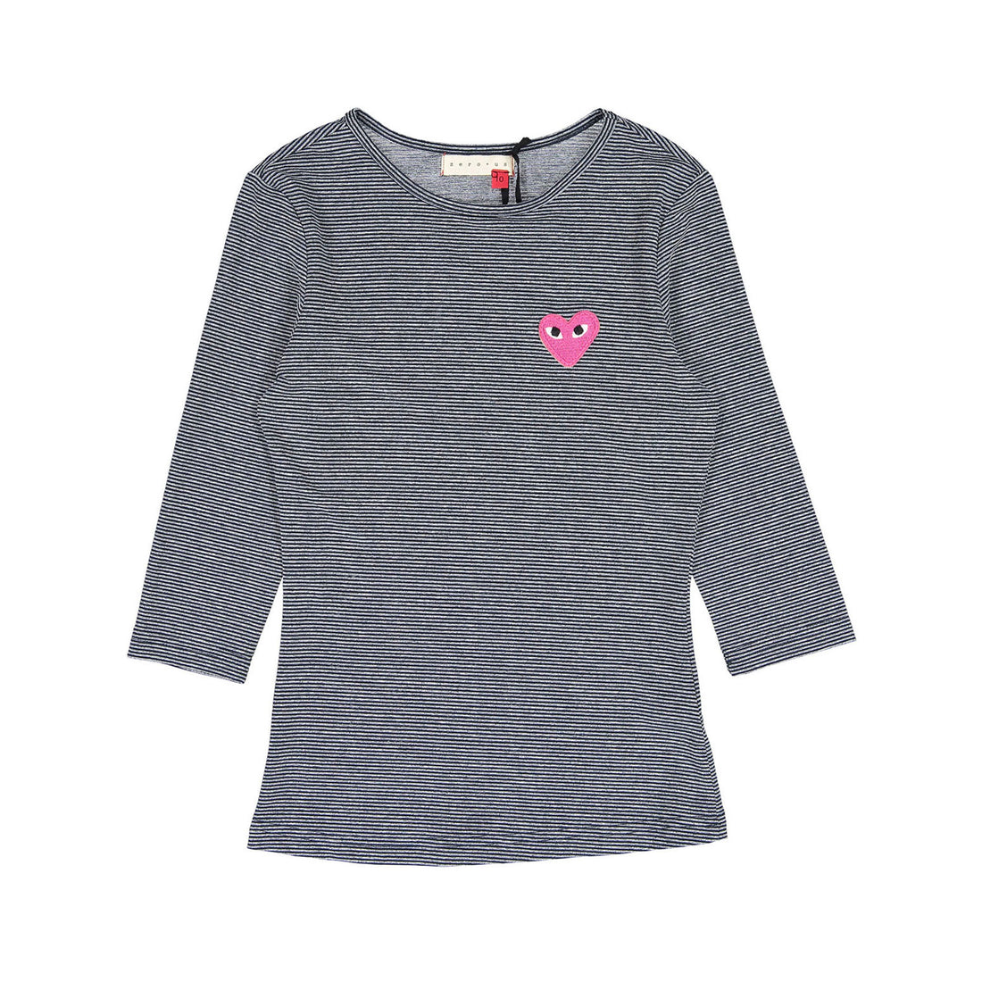 zero + us Black Striped Heart Tee