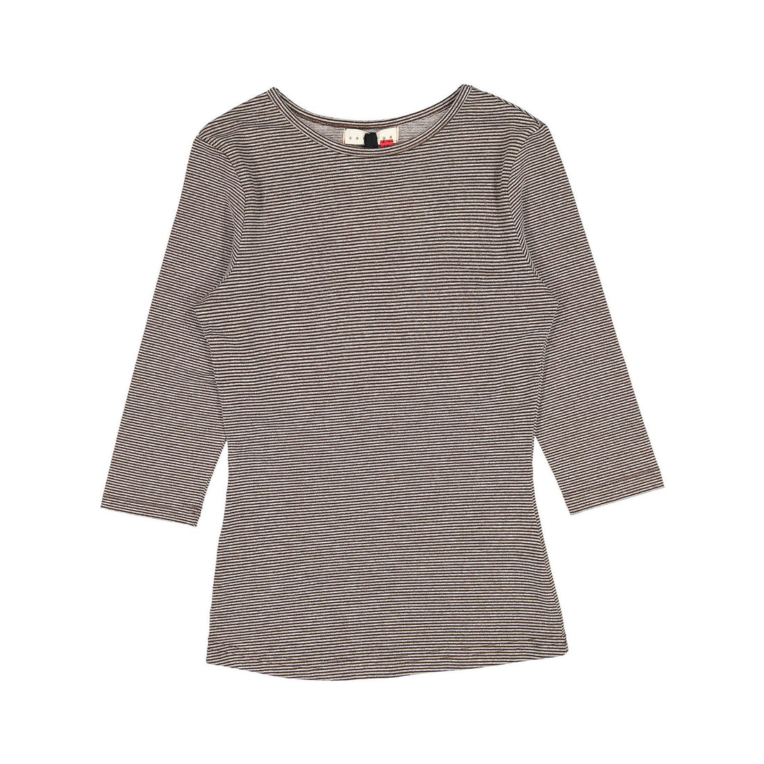 zero + us Brown Striped Heart Tee
