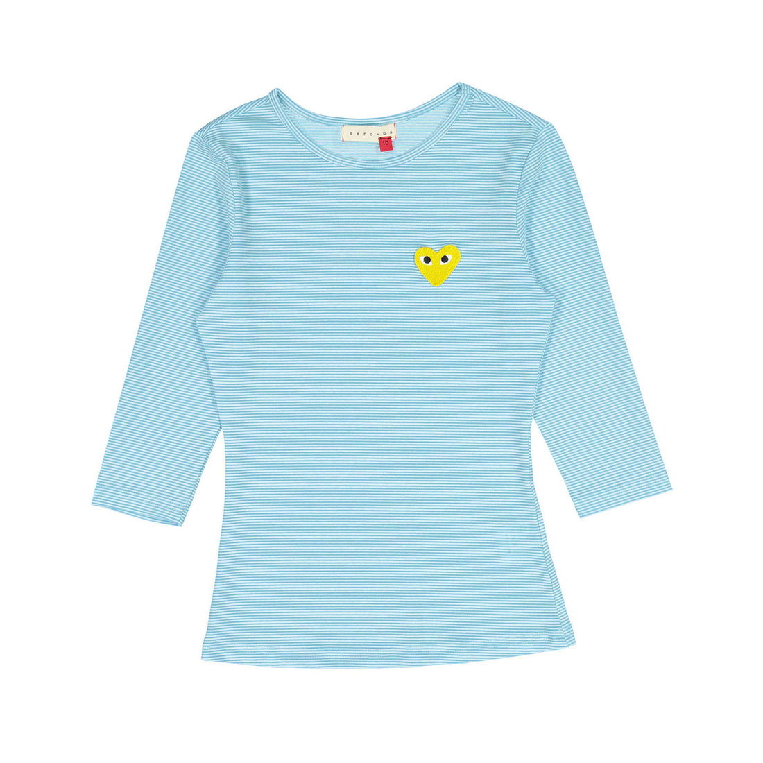 zero + us Blue Striped Heart Tee