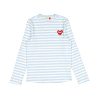 zero + us Light Blue Stripe Heart Tee
