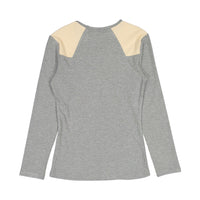 Ava Jeans Grey Ribbed Colorblock Tee