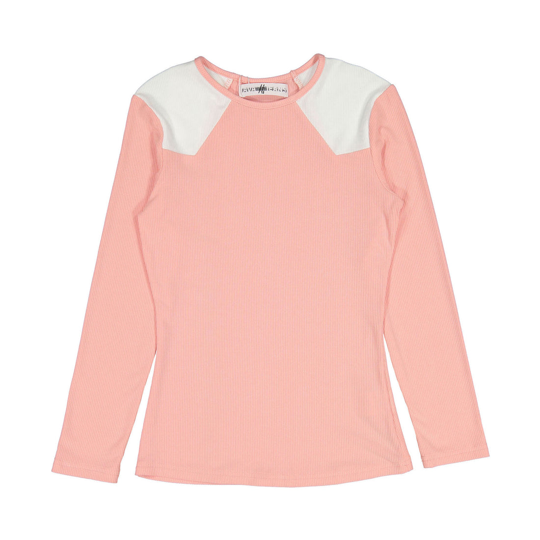 Ava Jeans Pink Ribbed Colorblock Tee