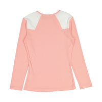Ava Jeans Pink Ribbed Colorblock Tee