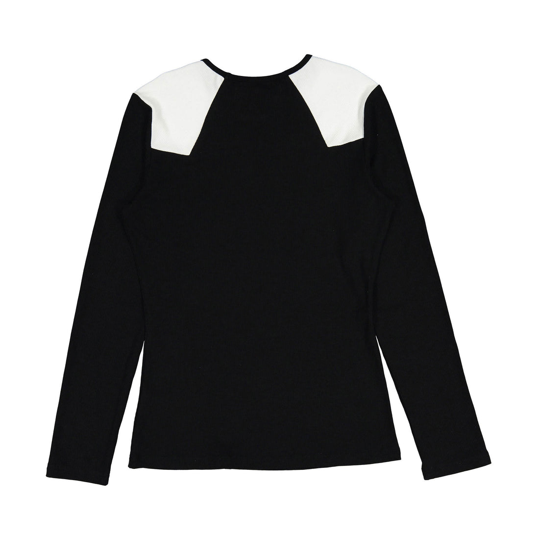 Ava Jeans Black Colorblock Ribbed Tee