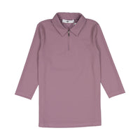 Ava Jeans Mauve Zipper Polo