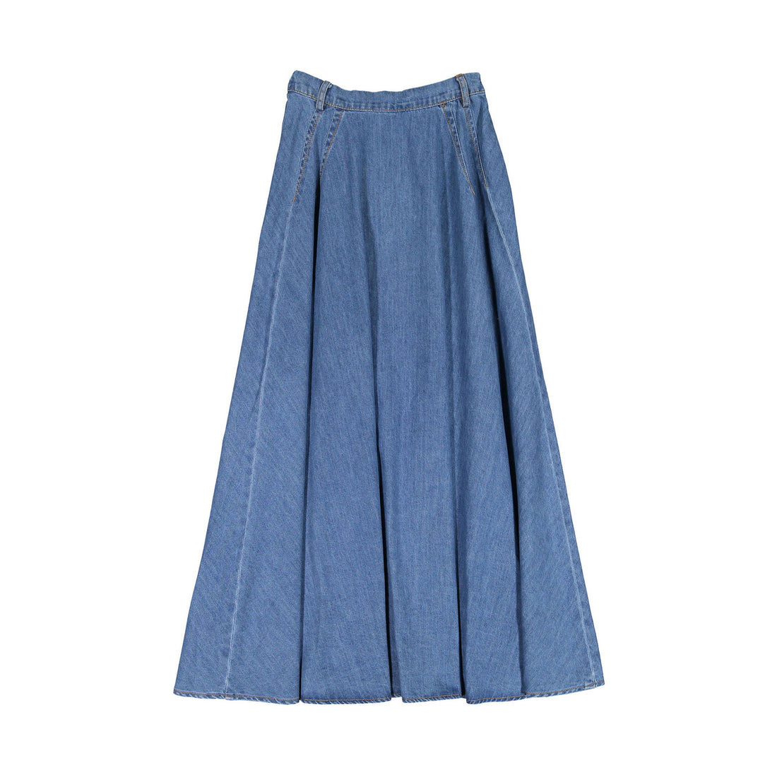 Ava Jeans Flared Denim Maxi Skirt