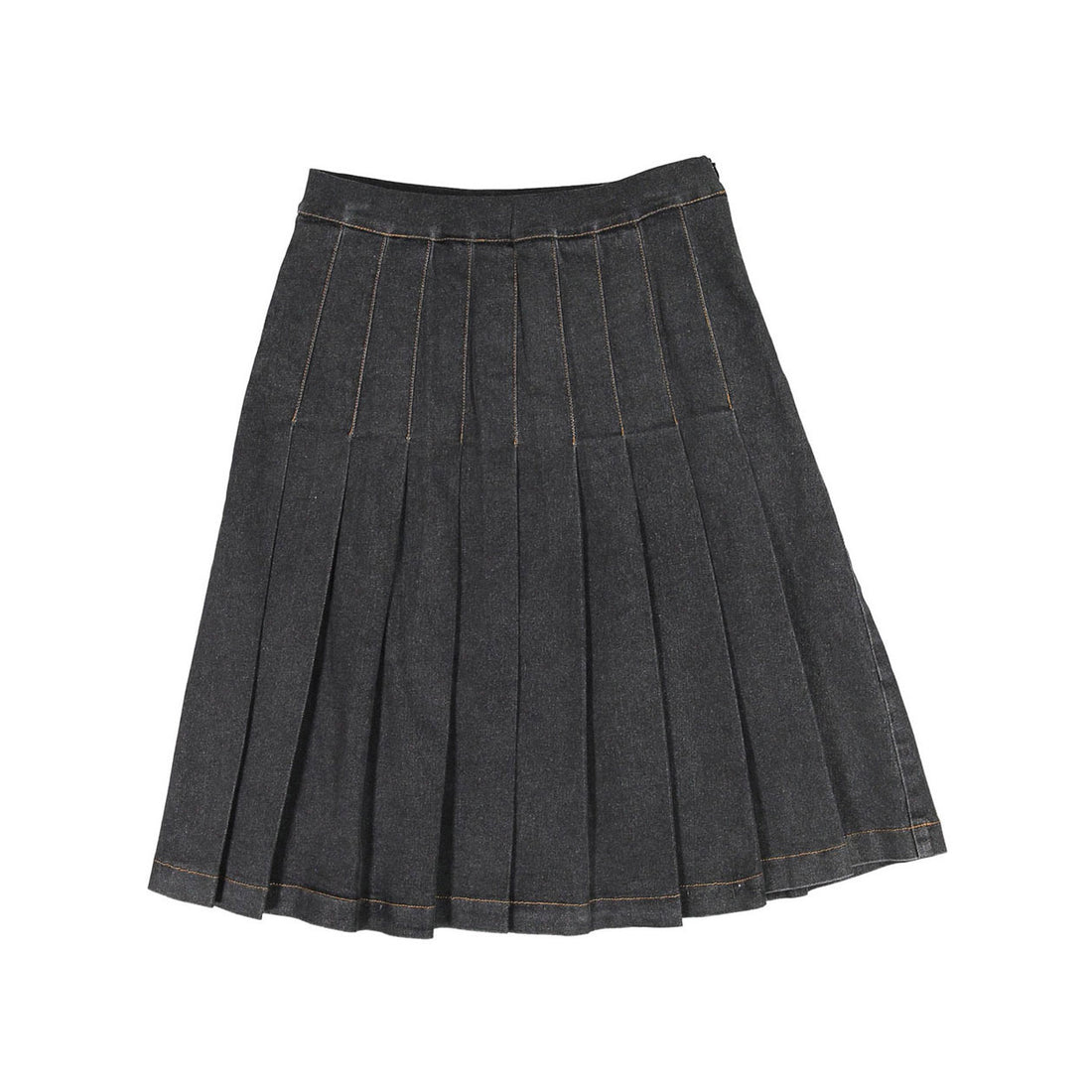Ava Jeans Black Denim Pleated Skirt